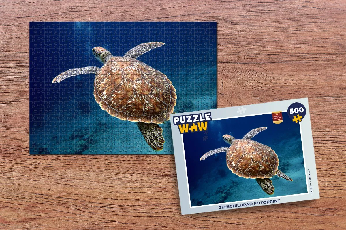 PuzzleWow Zeeschildpad Fotoprint Legpuzzel 500 Stuks - Multicolor
