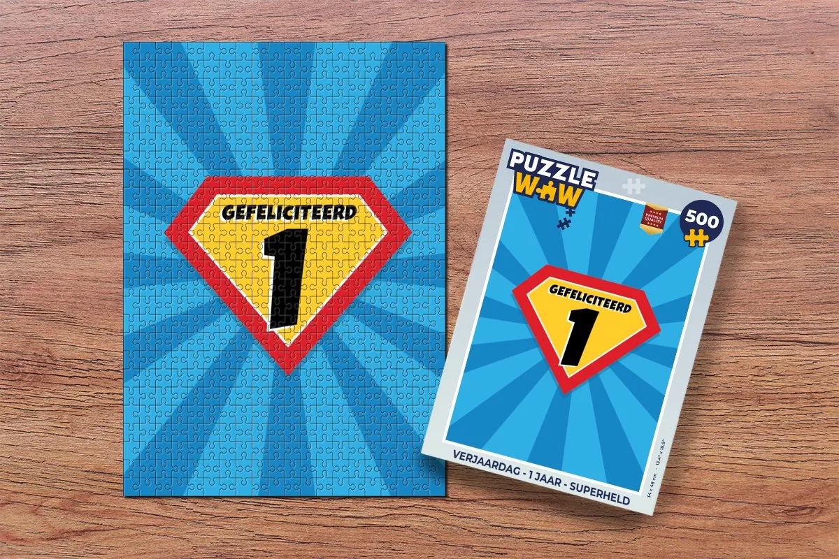 PuzzleWow Verjaardag Superheld Legpuzzel 500 Stuks - Multicolor