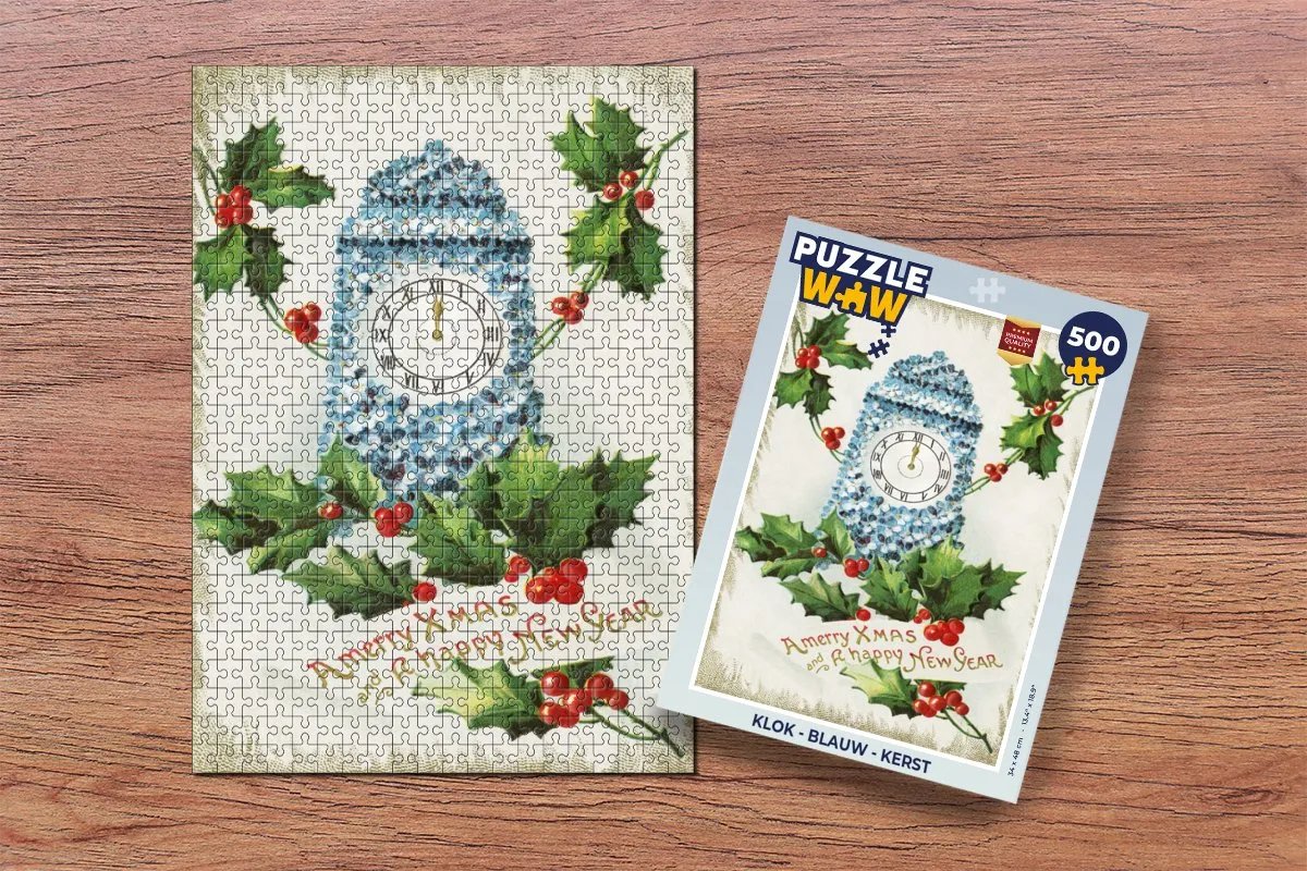 PuzzleWow Kerst Puzzelklok - 500 Stuks - Multicolor