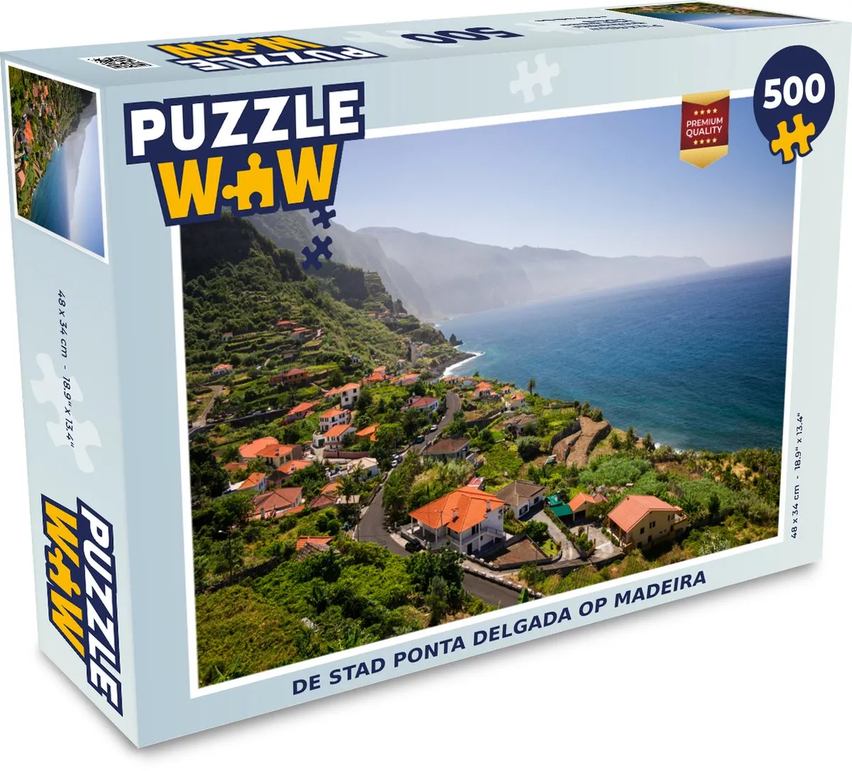 PuzzleWow De stad Ponta Delgada Madeira Legpuzzel 500 Stuks
