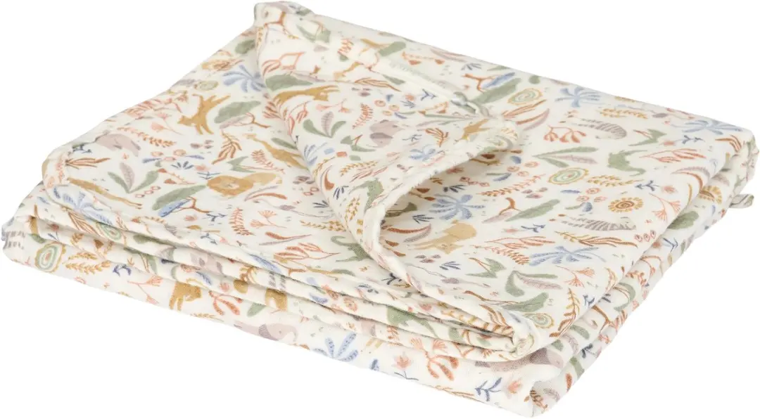 Little Dutch Safari Wonders Wiegdeken Hydrofiel 70x100cm - Groen licht - afbeelding 3 van 3