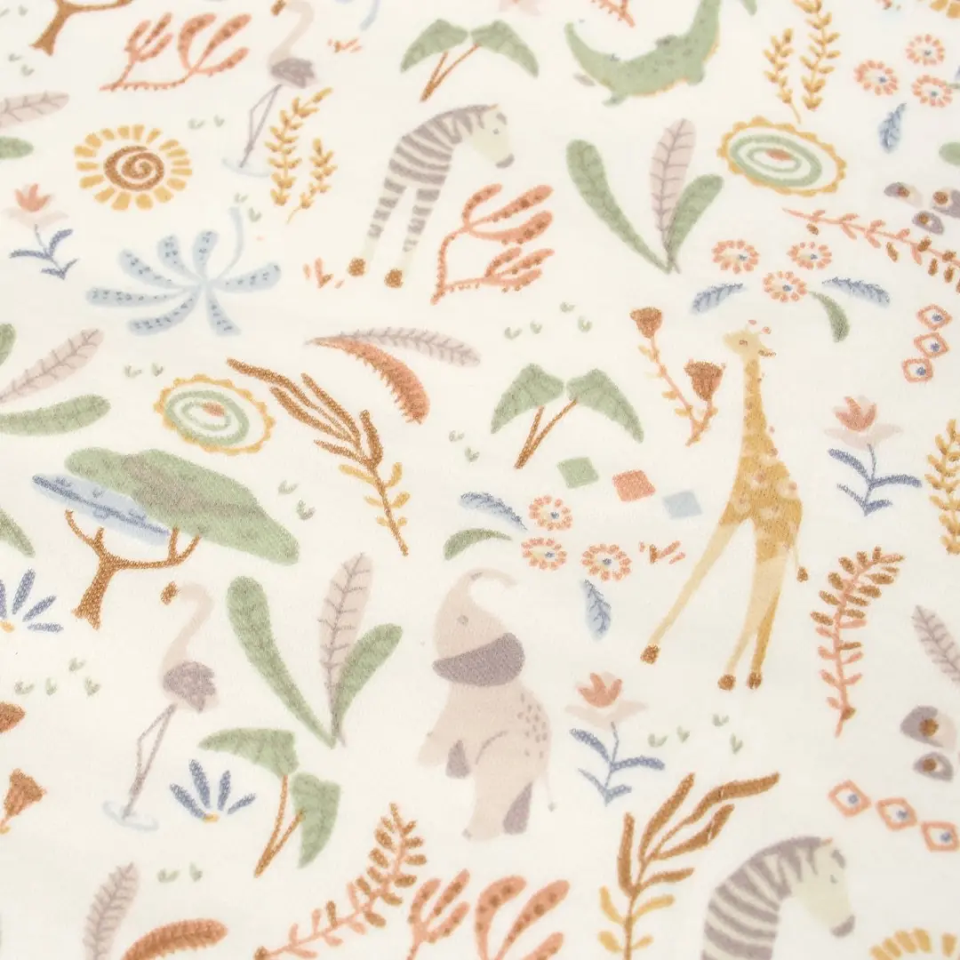 Little Dutch Safari Wonders Wiegdeken 70x100cm - Fleece Groen licht - afbeelding 2 van 4