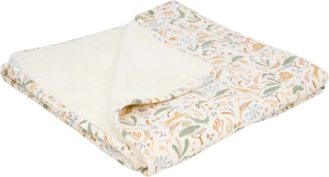 Little Dutch Safari Wonders Wiegdeken 70x100cm - Fleece Groen licht - afbeelding 3 van 4