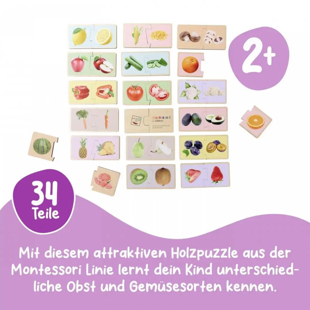 Eichhorn Montessori Puzzel 34 Stuks - Roze - afbeelding 6 van 6