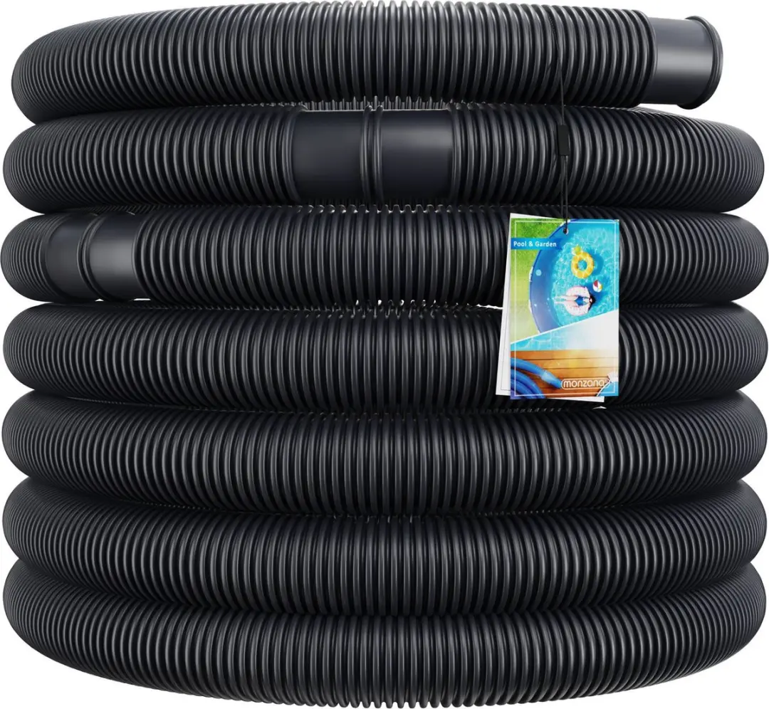 Monzana Zwembadfilterslang 10m Ø38mm - Zwart