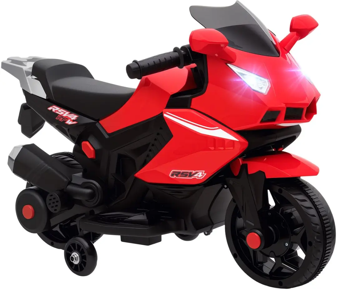 Aiyaplay Electric Ride-on Motorcycle-Kunststof, Staal-75L x 36B x 49H cm-Rood