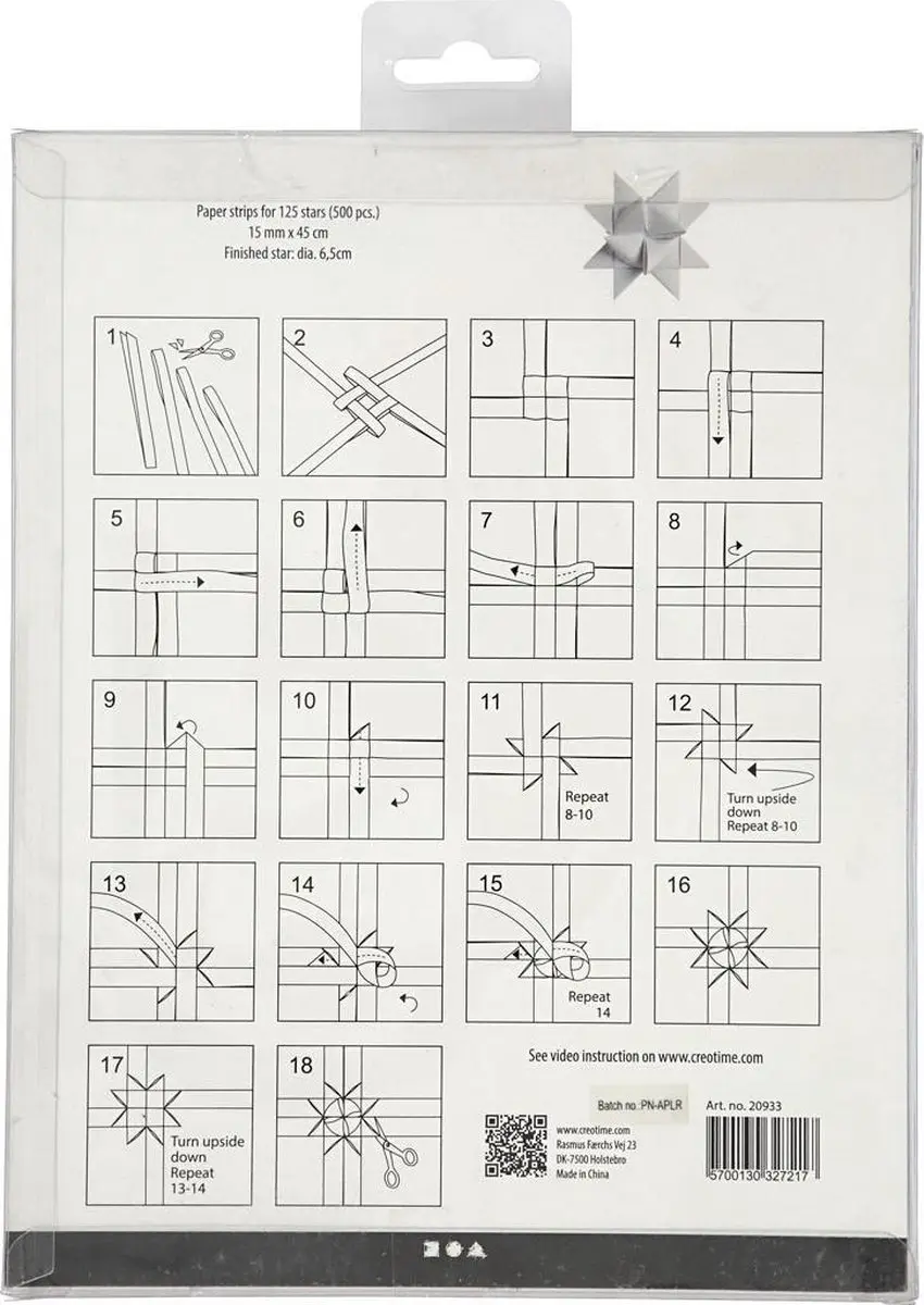 Creativ Company Paper Star Strips 500 Stuks - Wit - 45cm x 15mm