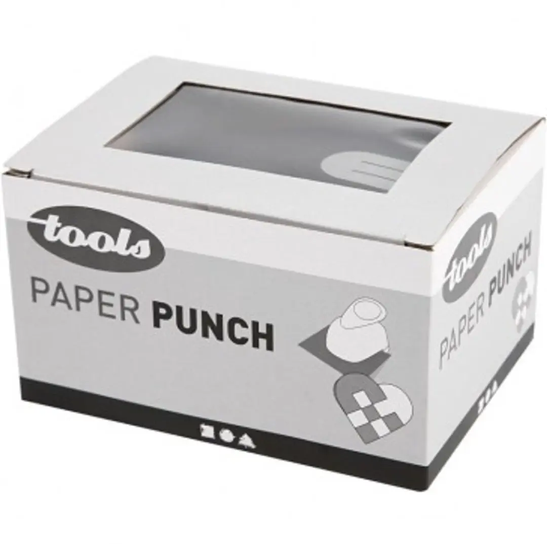 Creativ Company Braided Heart Paper Punch 46x67mm - Zwart/Grijs