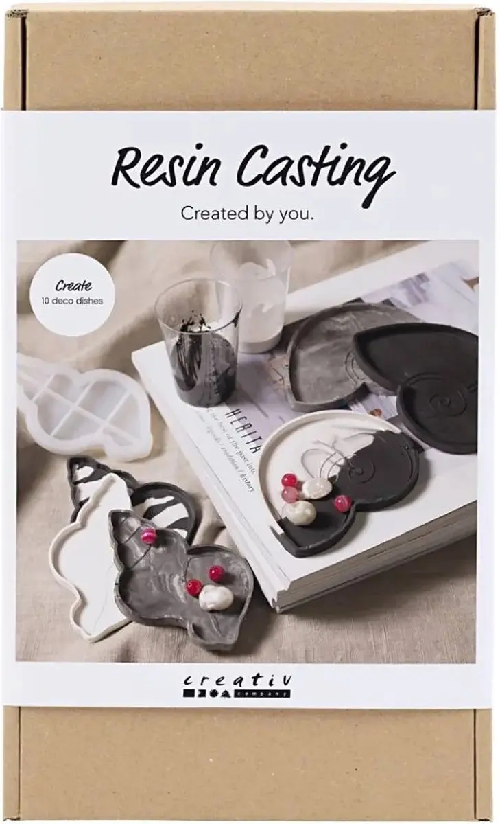 Creativ Company hobbyset hars gieten schelpen zwart-wit creatief pakket.
