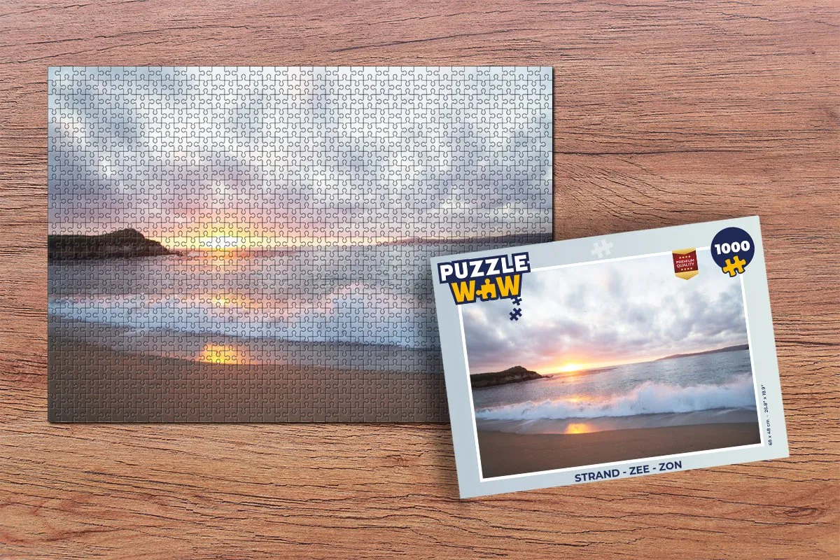 PuzzleWow Legpuzzel 1000 Stuks - Strand Zee Zon Multicolor