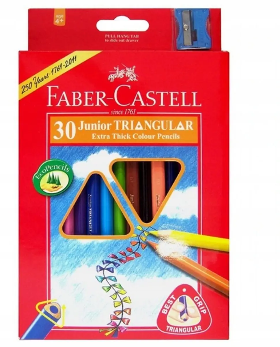 Faber-Castell Junior Grip Kleurpotloden 30 stuks + Slijper