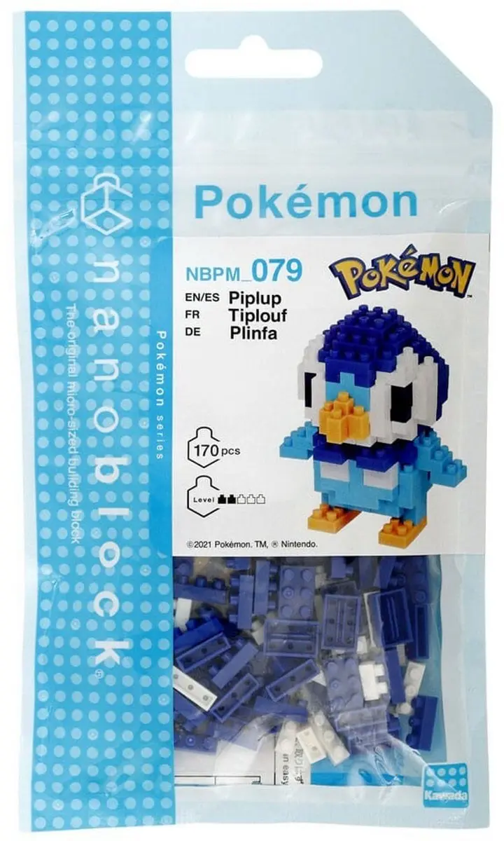 Bandai Nanoblock Piplup Pokémon Bouwset - 170 Stukken