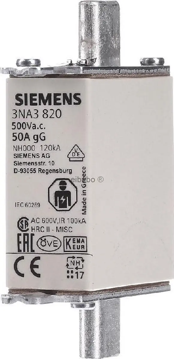 Siemens 3NA3814 NH-zekering Afmeting zekering : 000 35 A 500 V/AC, 250 V/AC 3 st