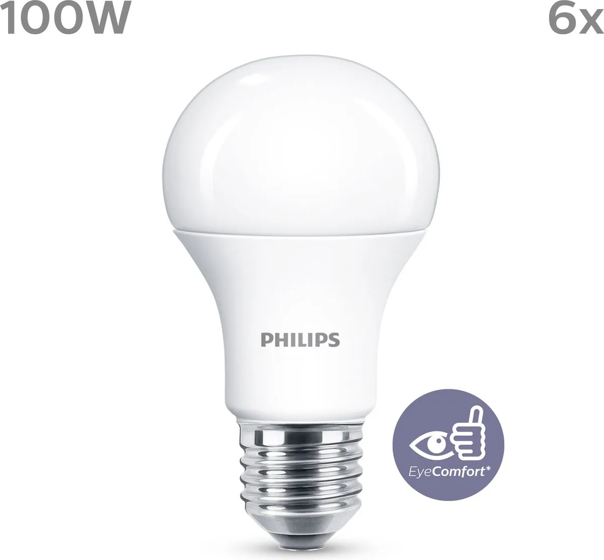 Philips LED Lamp Mat 13W E27 Warmwit - 6 Stuks
