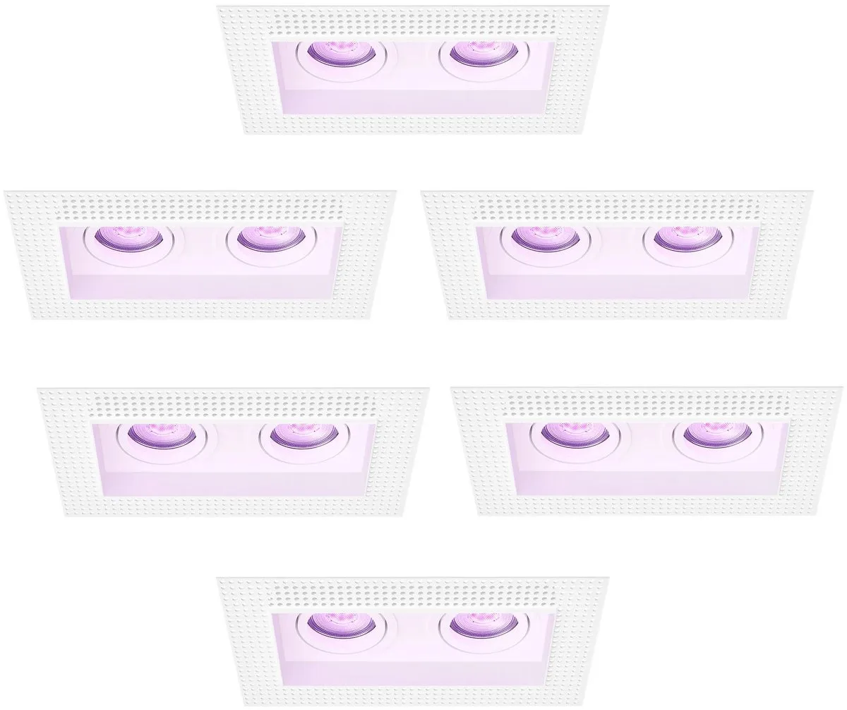Ledvion Trimless Smart Inbouwspot 6x - 130x130mm - RGBW 4.9W - Wit
