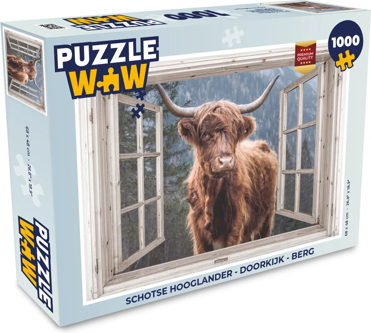 PuzzleWow Schotse Hooglander Legpuzzel 1000 Stuks