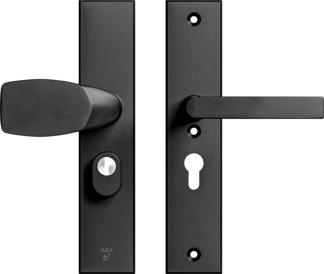 AXA Veiligheidsbeslag (Edge Plus) Zwart geslepen: bedienbare Knop-Kruk (model Wi