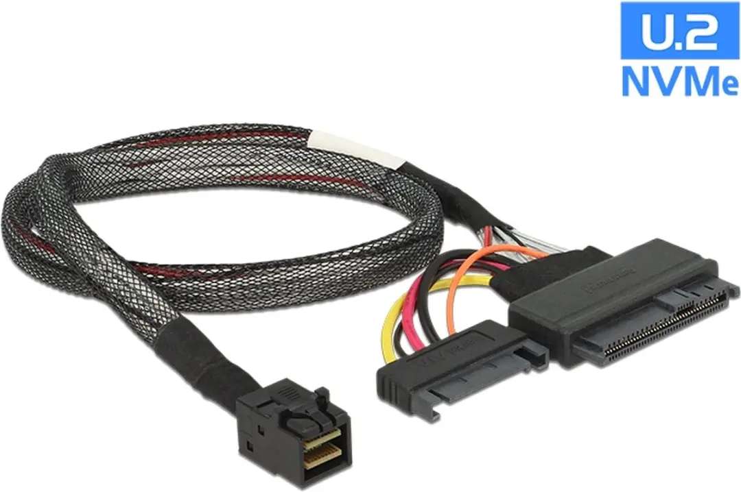 DeLOCK Mini-SAS HD SFF-8643 > U.2 SFF-8639 + SATA-power