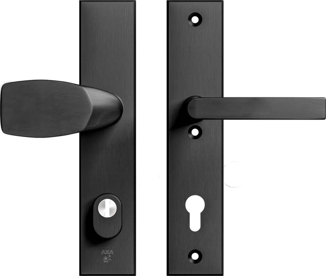 AXA Veiligheidsbeslag (Edge Plus) Zwart geslepen: bedienbare Knop-Kruk (model Wi