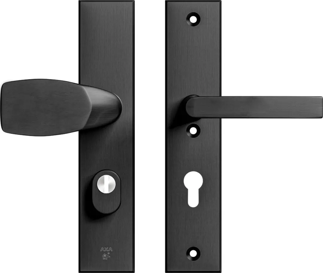 AXA Veiligheidsbeslag (Edge Plus) Zwart geslepen: bedienbare Knop-Kruk (model Wi