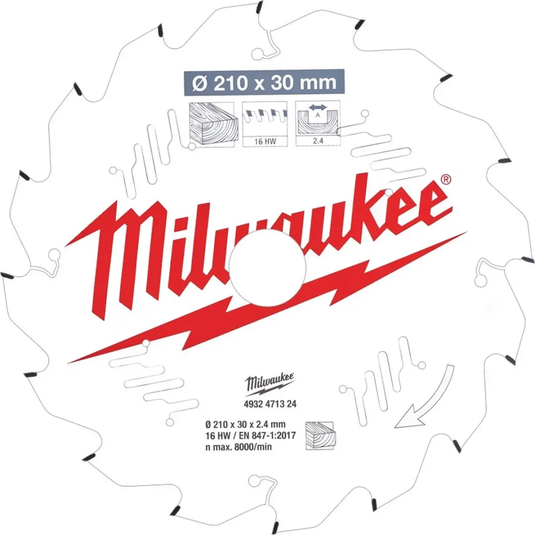Milwaukee Cirkelzaagblad voor Hout