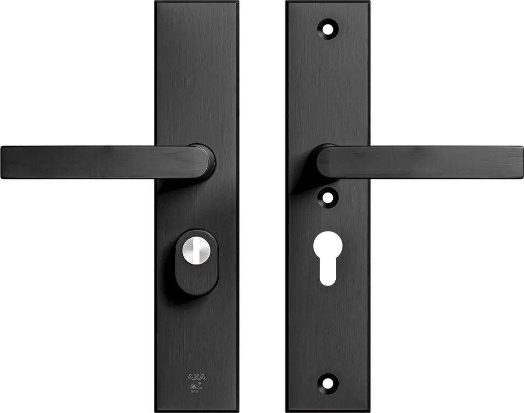 AXA Veiligheidsbeslag (Edge Plus) Zwart geslepen: Kruk-Kruk (model Blok) PC55 me