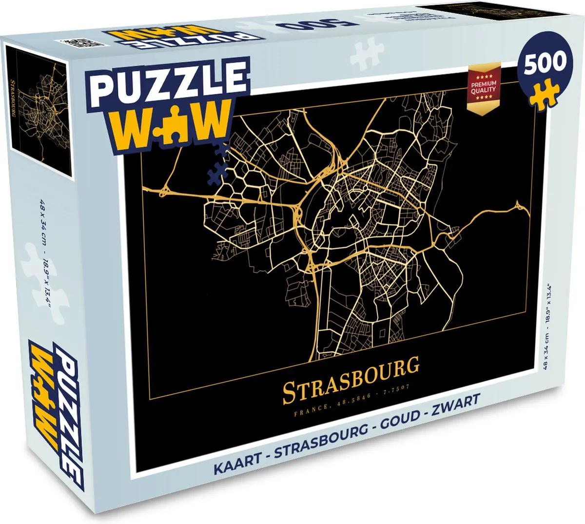 PuzzleWow Strasbourg Legpuzzel 500 Stuks - Multicolor