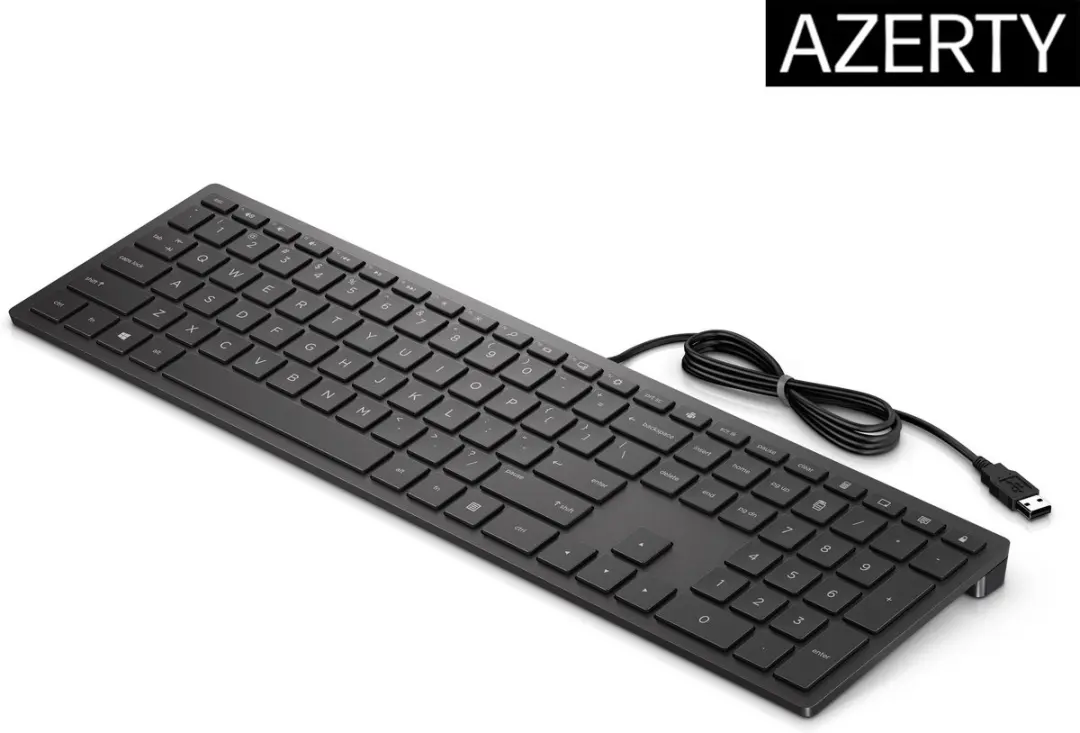HP Pavilion 300 Bedraad Toetsenbord AZERTY - Zwart - afbeelding 3 van 3