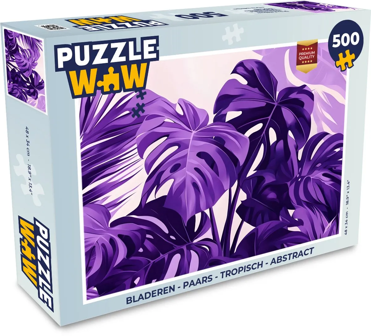 PuzzleWow Tropische Bladeren Legpuzzel 500 Stuks - Paars