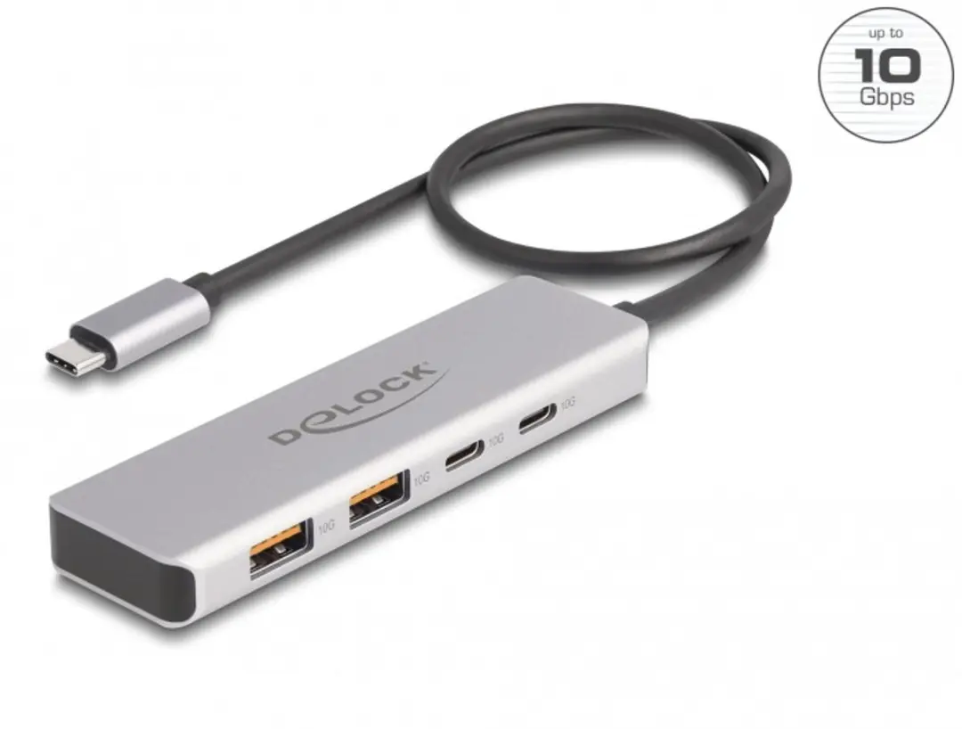 Delock USB 10Gbps Type-C Hub 2x USB-A 2x USB-C