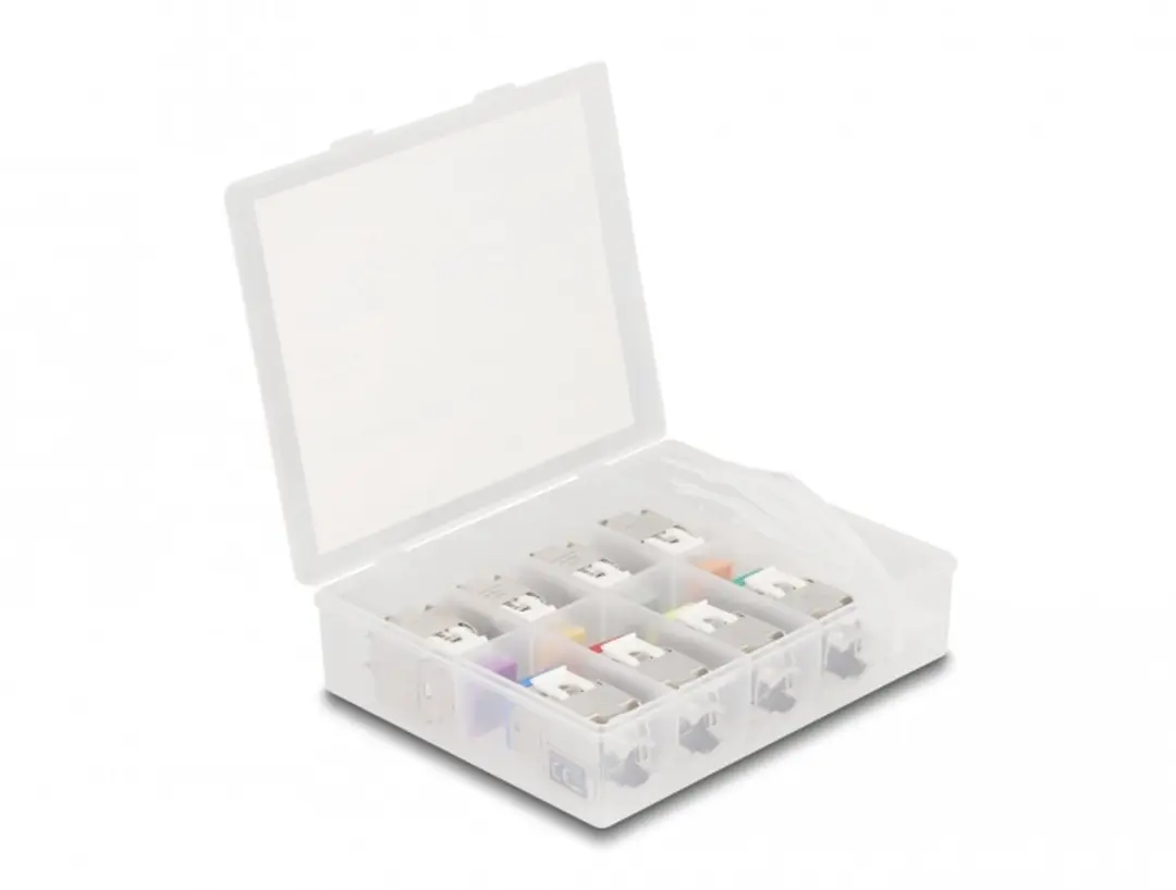 Delock Keystone RJ45 LSA Cat.6A Modul - 8 Stuks - Assorti Kleuren