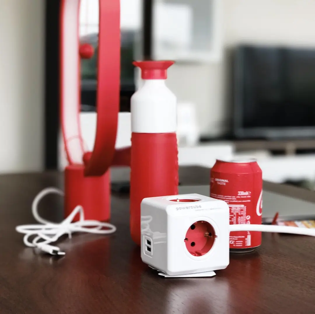 PowerCube Extended USB-Schuko - Rood - afbeelding 5 van 6