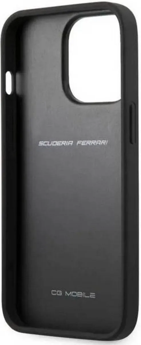 Ferrari Leather Hoesje iPhone 13 Pro - Grijs