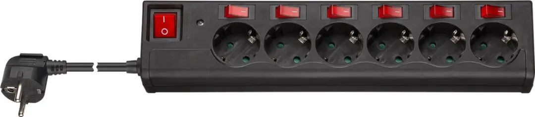 Goobay 6-voudige stekkerdoos met randaarde 3500W - 1,5m - Wit