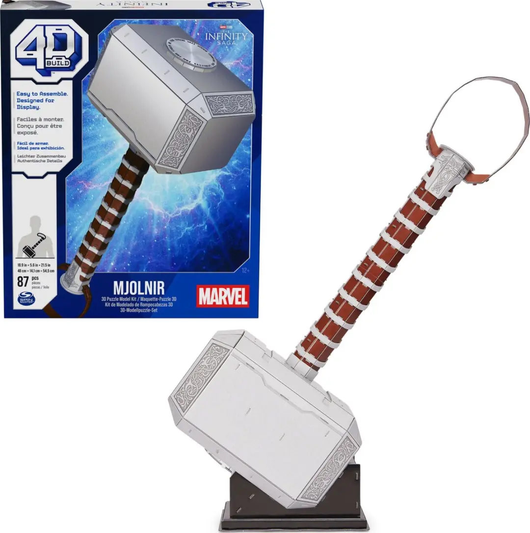 Spin Master 4D Build Marvel Mjolnir Thor-hamer 3D Puzzel 87 Stuks