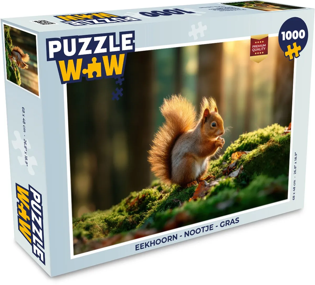 PuzzleWow Eekhoorn Nootje Gras Puzzel