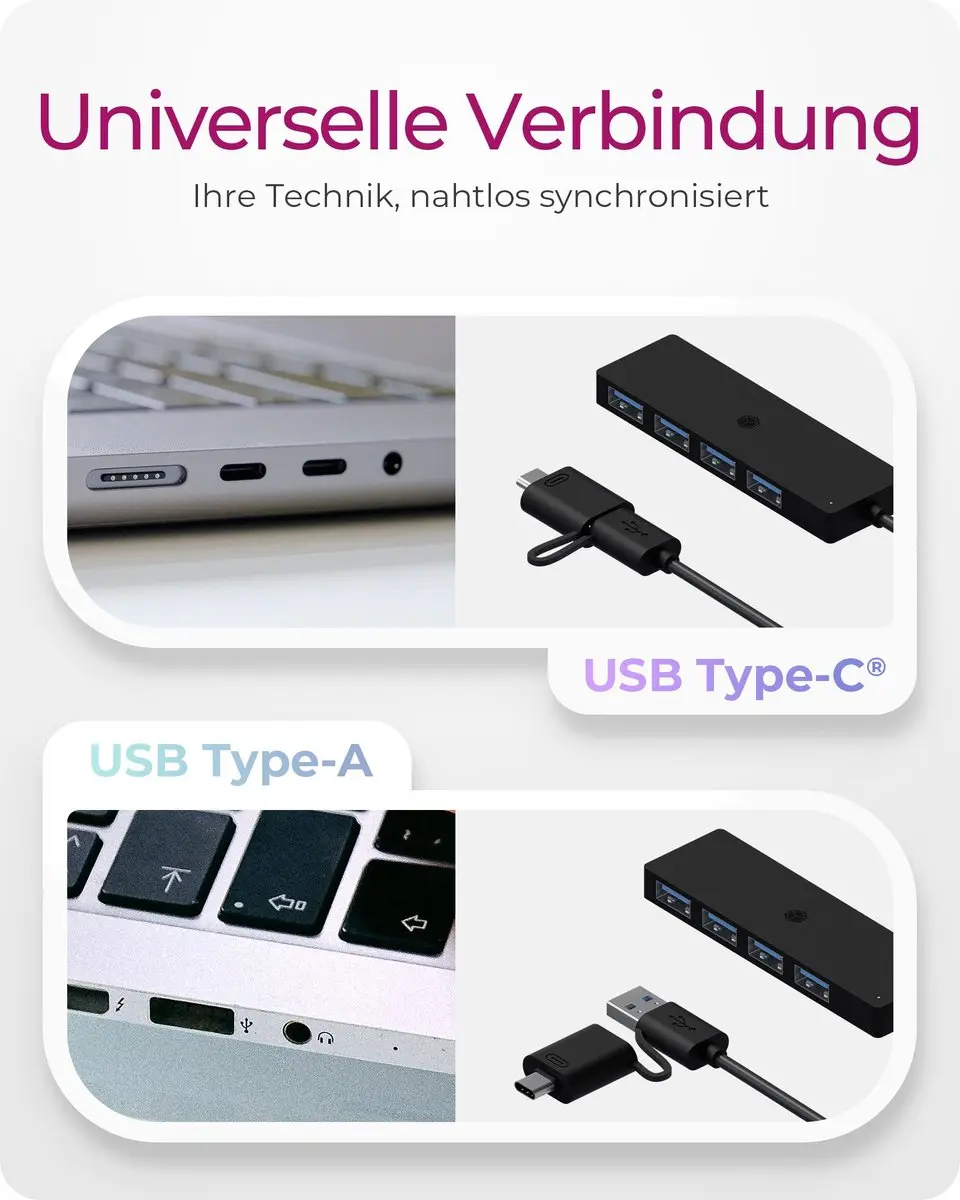 Icy Box IB-HUB1424-C3 USB-Hub 4 Poorten - 5Gbps - Zwart - afbeelding 2 van 4