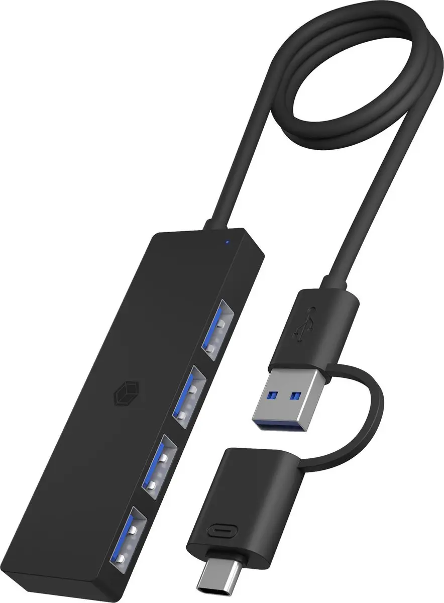 Icy Box IB-HUB1424-C3 USB-Hub 4 Poorten - 5Gbps - Zwart - afbeelding 4 van 4
