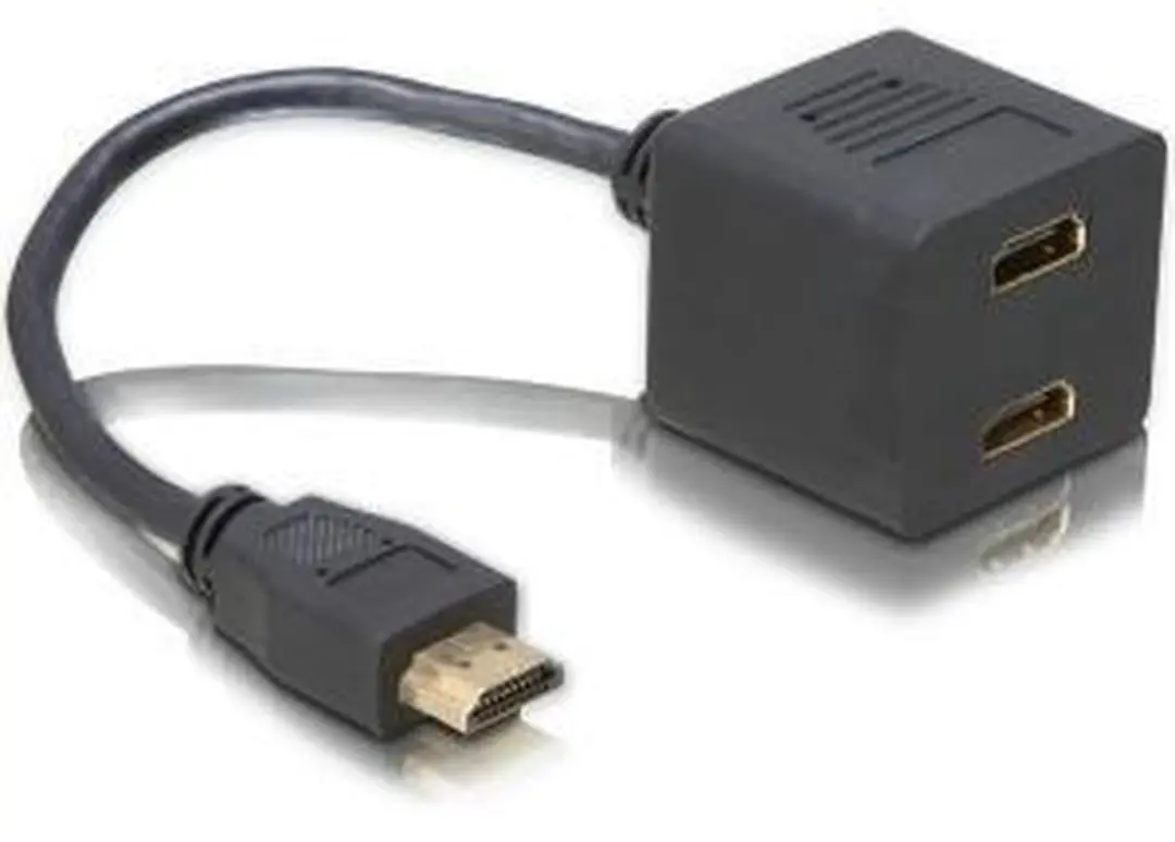 Delock HDMI Male naar 2x HDMI Female Adapter - Zwart