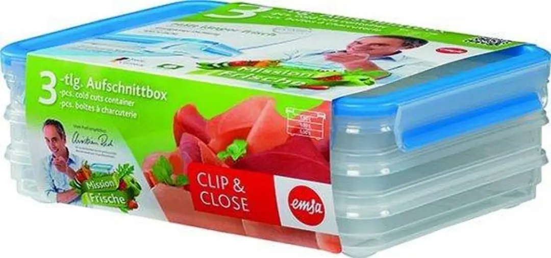 Emsa Clip & Close Broodbelegdoos 1L - 3 Stuks - afbeelding 2 van 4