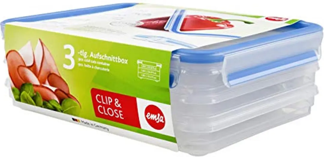 Emsa Clip & Close Broodbelegdoos 1L - 3 Stuks - afbeelding 4 van 4