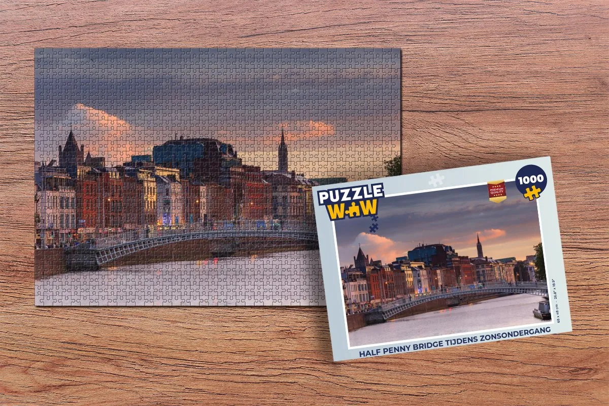 PuzzleWow Half Penny Bridge Legpuzzel 1000 Stuks - Multicolor