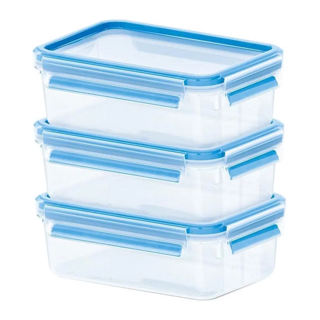 Emsa Clip & Close Vershouddoos 3x1L - Transparant/Blauw - afbeelding 2 van 5
