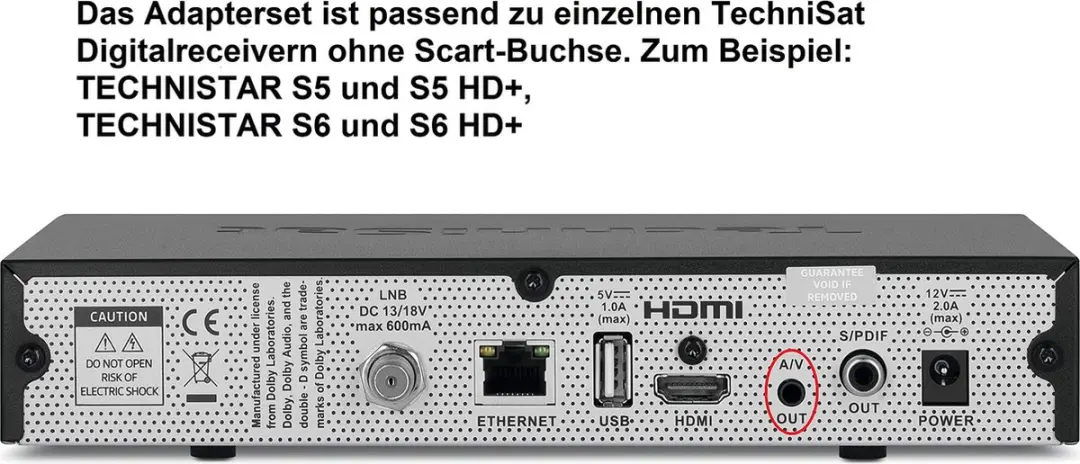 Technisat 0000/3649 Videoadapter RCA - 3xRCA Zwart