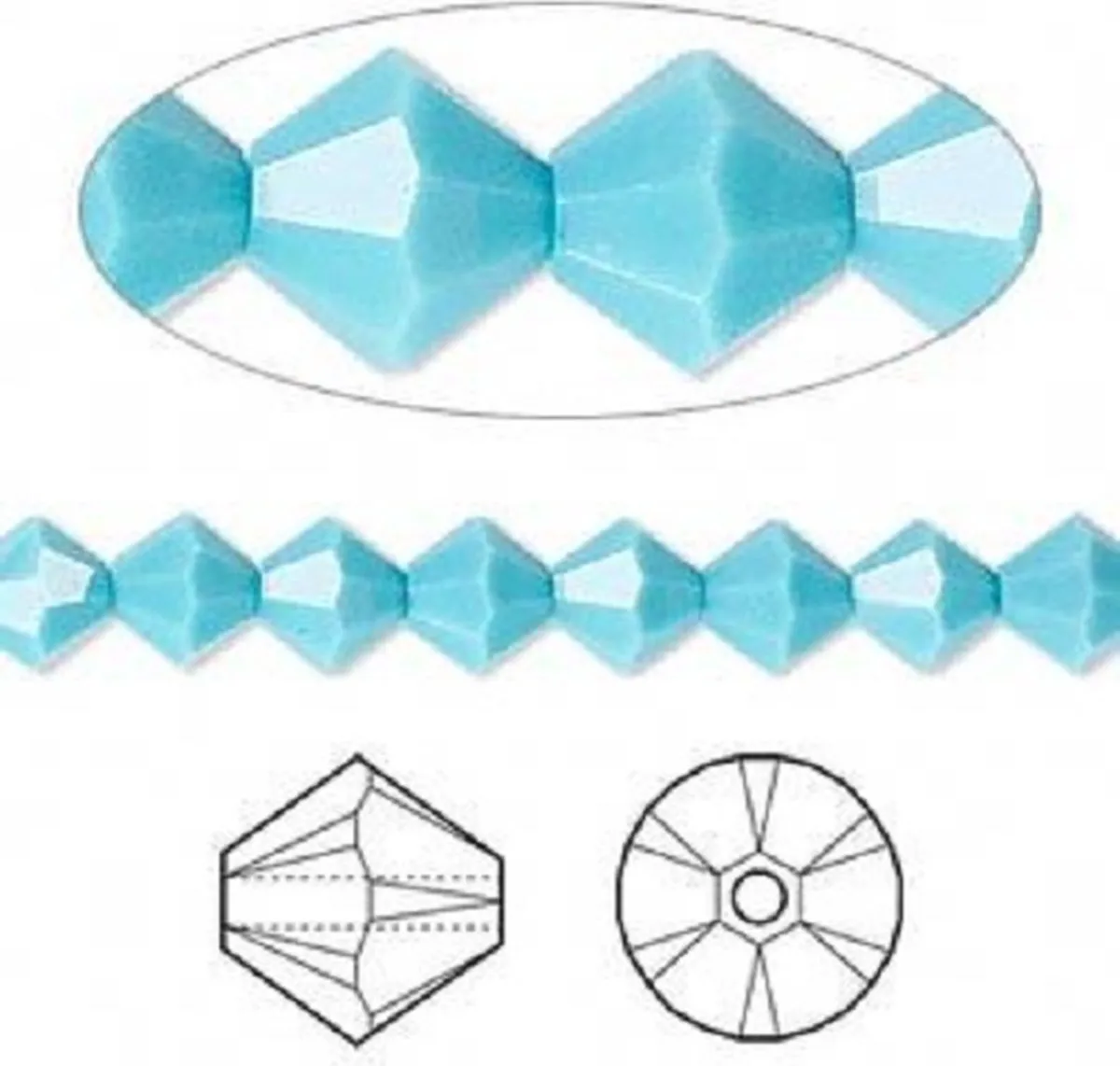 Swarovski Elements Xilion Bicone 6mm Turquoise