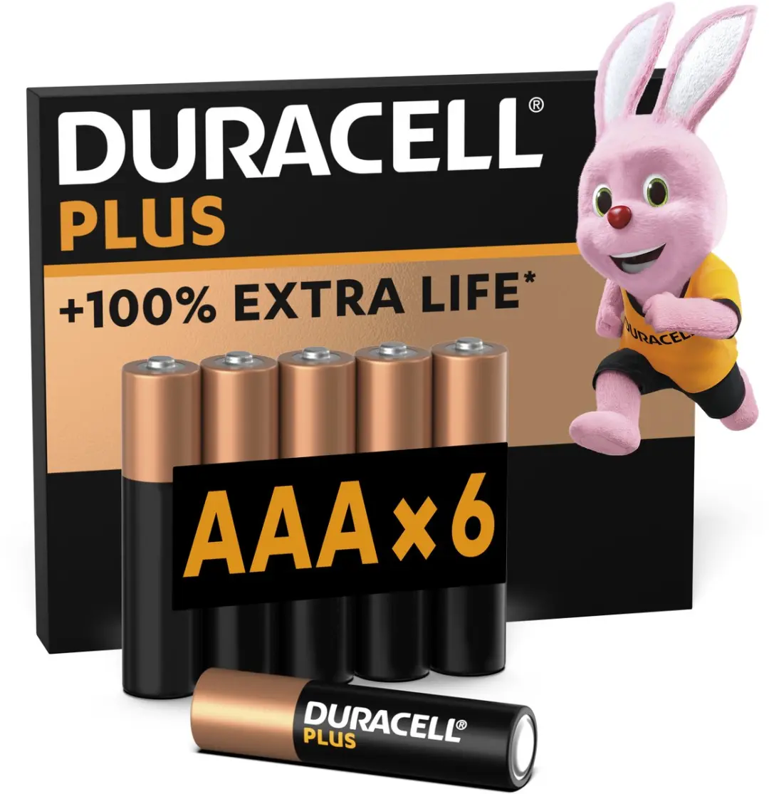 Duracell Plus AAA Alkaline Batterijen 6 Stuks