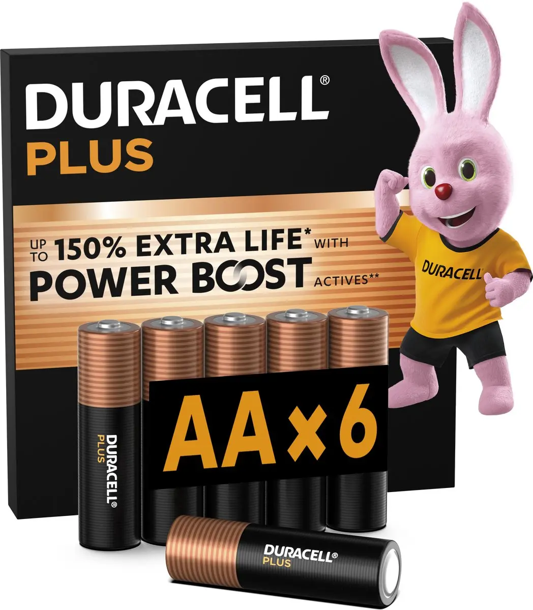 Duracell Plus AA Alkaline Batterijen 6 Stuks