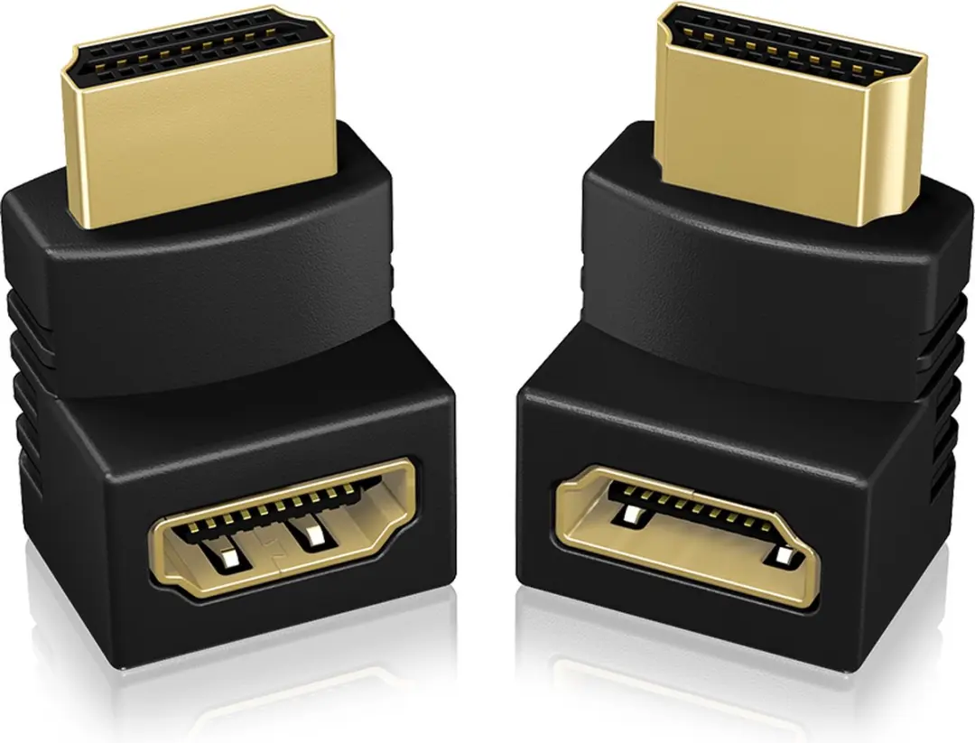 Icy Box HDMI Hoekadapters 2x - Zwart - afbeelding 3 van 4