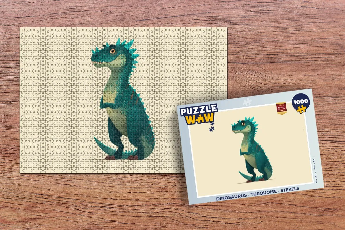 PuzzleWow Dinosaurus Stekels Legpuzzel 1000 Stuks - Turquoise