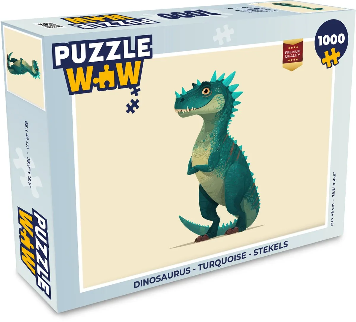 PuzzleWow Dinosaurus Stekels Legpuzzel 1000 Stuks - Turquoise